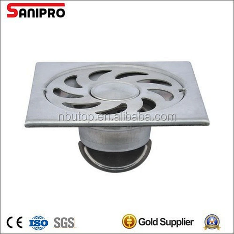 Bathroom shower floor metal drain cover