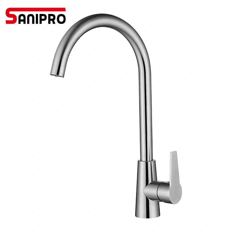 Sanipro SUS304 Stainless steel Faucet Kitchen Cold&Hot Water Tap Stainless Steel Kitchen Sink Faucet
