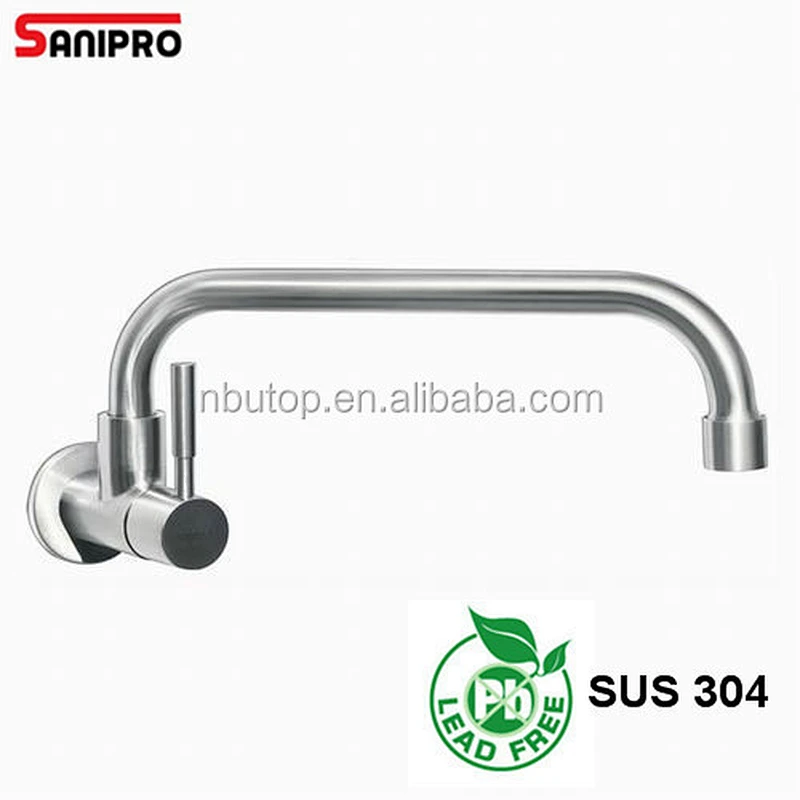 Durable wall mounted stainless steel faucet