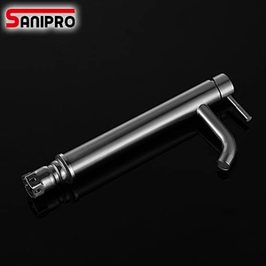 Sanipro Deck Mounted Nickle Brushed Basin Bathroom Sink Tap SUS304 Stainless Steel Basin Faucet Cold Water Basin Tap