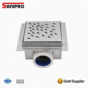 Chrome plated square plumbing floor drain