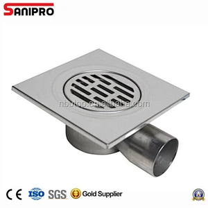 RUSSIA HOT SALE SANIPRO 15*15 cm STAINLESS STEEL SIDE OUTLET BATHROOM FLOOR DRAINS