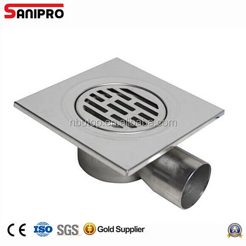 RUSSIA HOT SALE SANIPRO 15*15 cm STAINLESS STEEL SIDE OUTLET BATHROOM FLOOR DRAINS