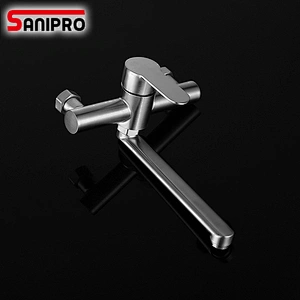 Sanipro Faucet Kitchen Sink Tap SUS304 Stainless Steel Brushed Nickel Water Taps Cold&Hot Mixer Taps