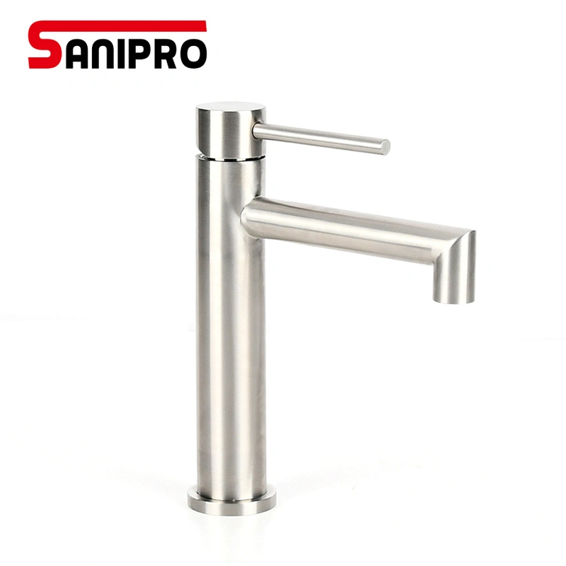 SANIPRO SUS304 basin faucet bathroom 25mm Cartridge crane deck sink tap cold and hot mixer tap basin mixer tap