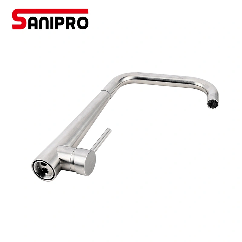 SANIPRO SUS304 kitchen faucet Stainless Steel Brushed Kitchen Faucet 360 Degree Swivel Modern Hot & Cold Mixer