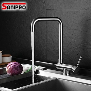 SANIPRO Stainless Steel Multifunctional SUS304 Kitchen Sink Faucet Mixer Foldable Rotating Kitchen mixer Hot Cold Water Tap