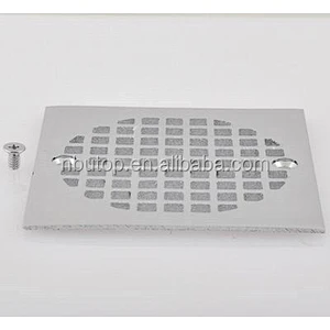 NO hub shower drain with 4 1/4 square brass strainer CP