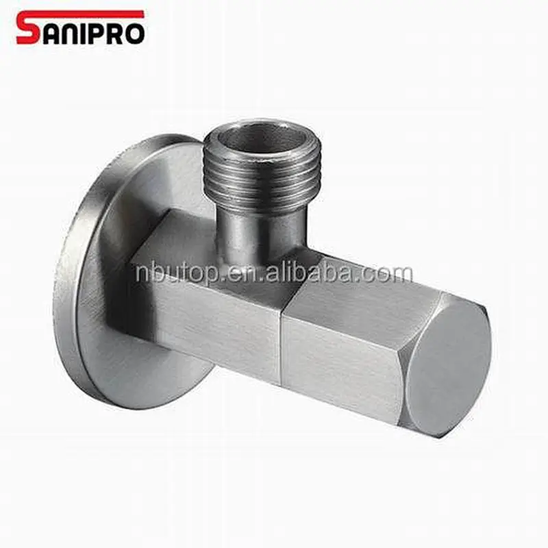 1/2'' SS304 stainless steel angle valve with hexagonal handle and body for bathroom