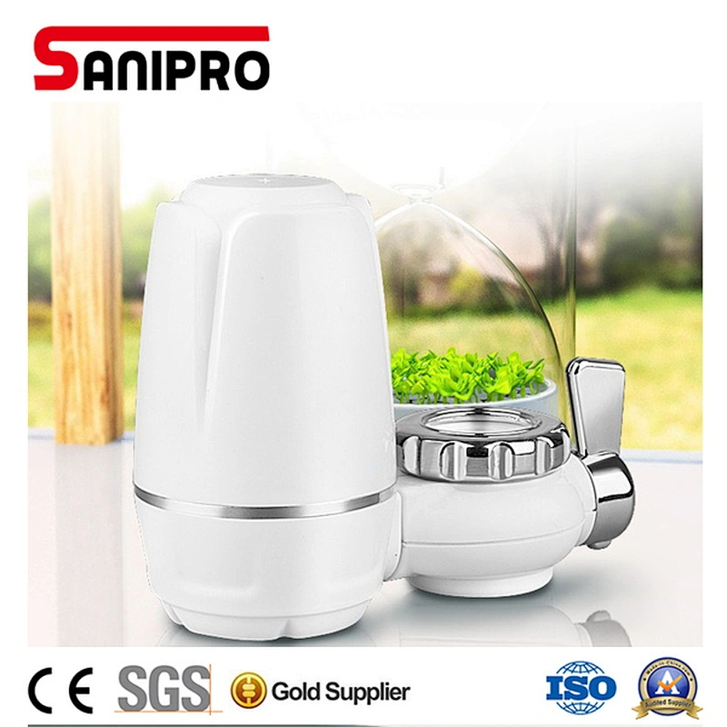 Sanipro faucet mounted water filter with activated carbon