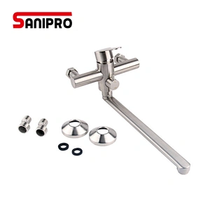 SUS304 Stainless Steel Kitchen faucet Brushed Nickel Water Taps Cold&Hot Mixer Taps