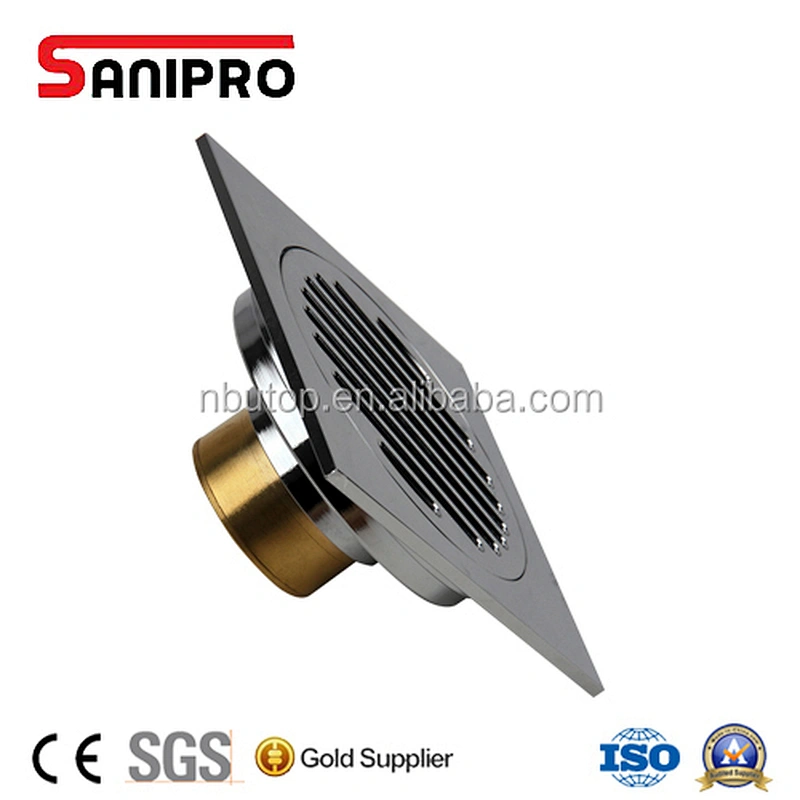 SANIPRO Brass 10x10cm Bathroom Kitchen Shower Floor Drain Waste Grate Filler