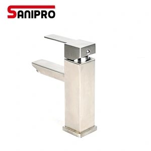 SANIPRO SUS304 bathroom taps basin mixer water basin faucets new modern stainless steel bathroom square faucet