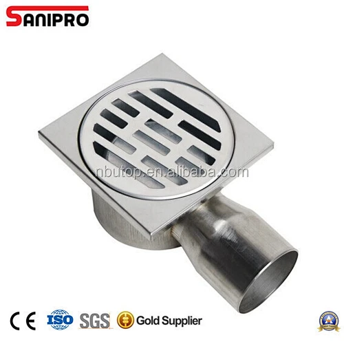 SANIPRO STAINLESS STEEL SIDE OUTLET 10X10 BATHROOM SQUARE SHOWER DRAIN FOR RUSSIA