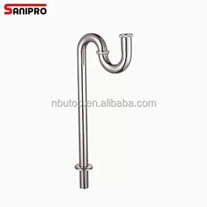 Sanipro stainless steel or brass bathroom flexible siphon for wash basin