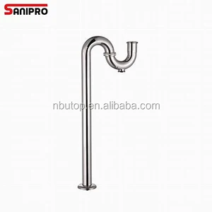 Stainless steel or brass bathroom siphon pipe trap for wash basin