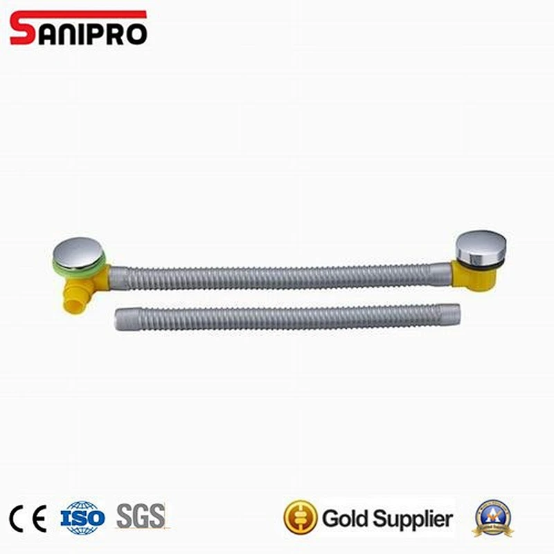 Plastic pop up bathtub waste drain with flexible hose