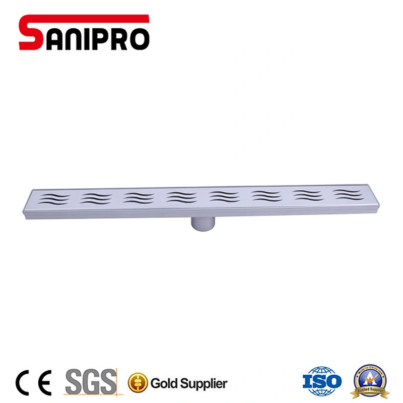 Sanipro stainless steel lightgray floor drain without flange with vertical outlet