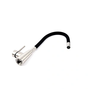 SANIPRO Silica Gel Nose Any Direction Rotating Kitchen Faucet Cold and Hot Black Blue Water Mixer Red Single Handle Kitchen Tap