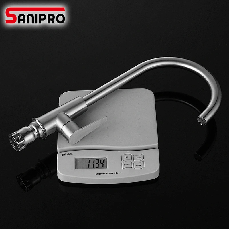 Sanipro SUS304 Stainless steel Faucet Kitchen Cold&Hot Water Tap Stainless Steel Kitchen Sink Faucet