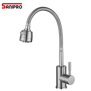 Sanipro SUS304 Kitchen Faucets 360Degree tap for kitchen Rotatable Spout Single Handle kitchen spigots Adjustable hose mixer tap