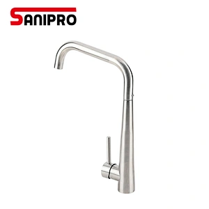 SANIPRO SUS304 kitchen faucet Stainless Steel Brushed Kitchen Faucet 360 Degree Swivel Modern Hot & Cold Mixer