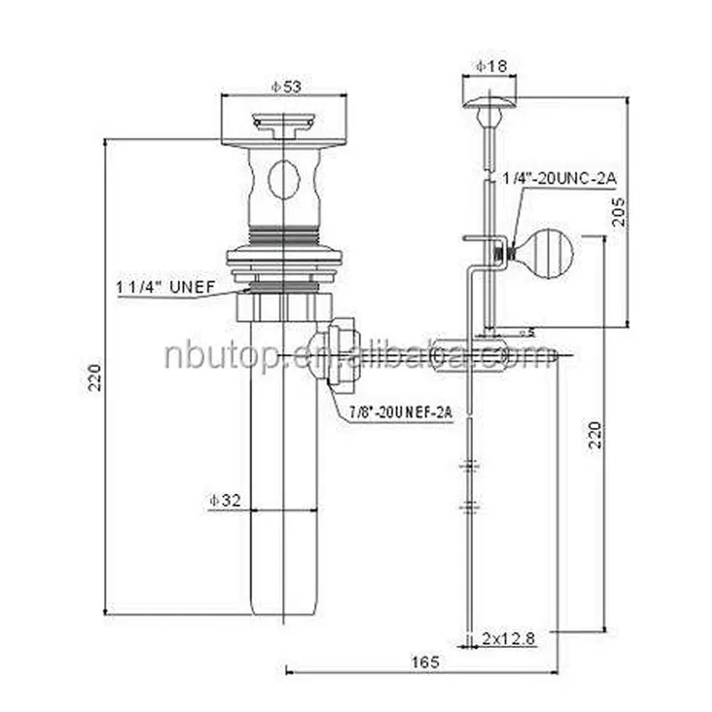 1 1/4'' Plastic Pop up lavatory Drain complete assembly CUPC