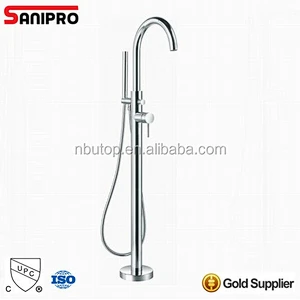 Sanipro high level brass chrome plated thermostatic Single lever bath shower mixer floor-mounted