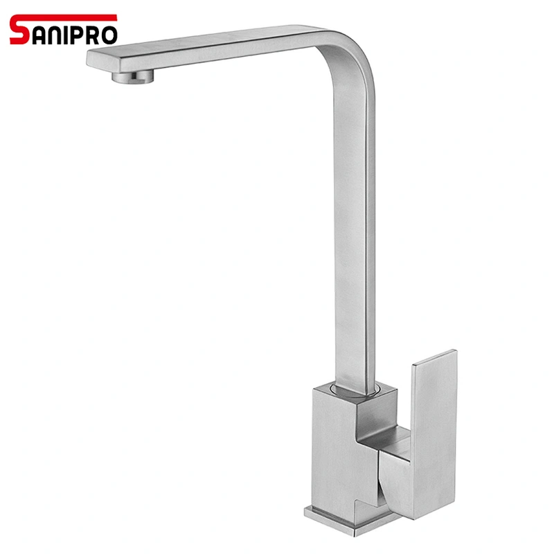 Sanipro SUS304 Brushed nickel kitchen faucet modern kitchen mixer tap stainless steel 360 Degree Cold and Hot Tap SUS304 Kitchen