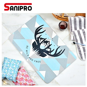 SANIPRO Diatomaceous Bath Mat Fast Drying Absorbent Durable Earth Floor Door mats Bathtub Shower BathMats Carpet for Toilet