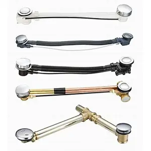 1 1/2'' plastic bathroom bathtub drain parts cable operated with lock function