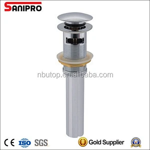 1 1/4'' Brass pop up basin drain with pipe chrome plated with overflow