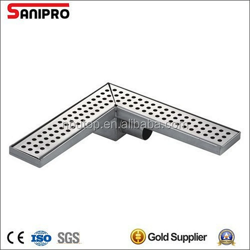 Fast flow 304 stainless steel material right angle strip drain cover