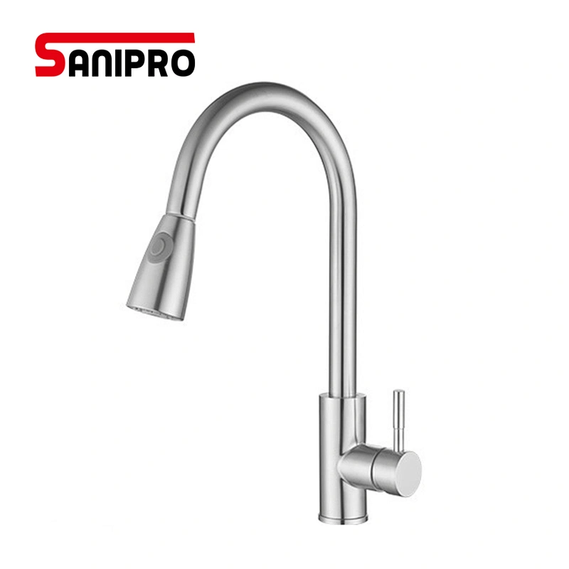 SANIPRO Solid SUS304 Stainless Steel Lead-free Kitchen Faucet Mixer Tap