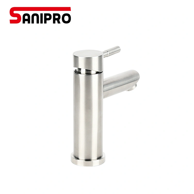 SANIPRO Basin Faucet Stainless Steel Faucet Bathroom Mixer Tap Single Hole Hot and Cold Water Classic Basin Faucets