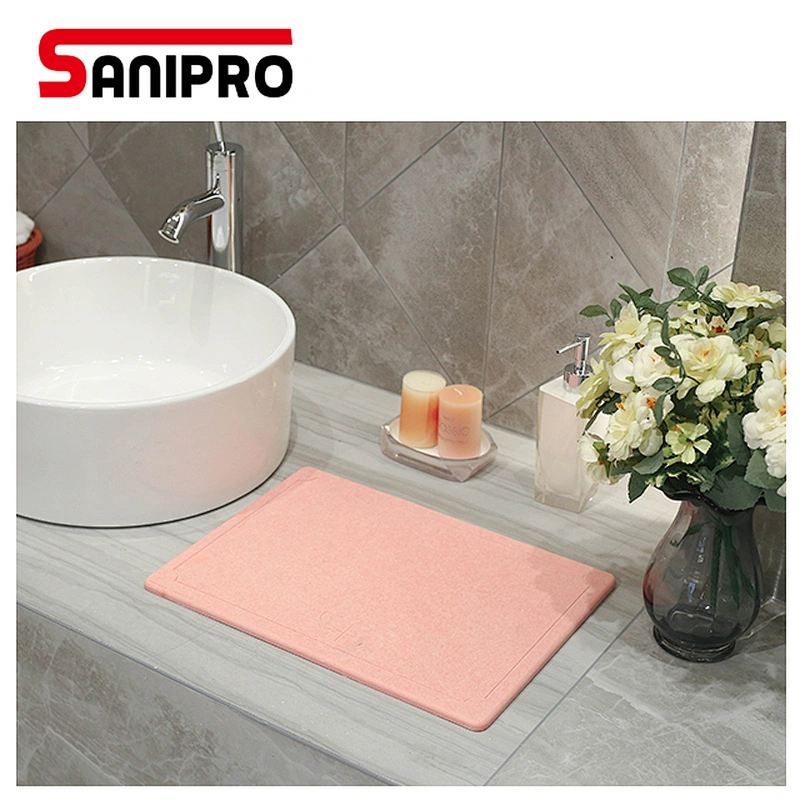 SANIPRO Natural Diatomaceous Earth Absorbent Pad Diatom Mud Floor Mat Bathroom quick-drying super absorbent pad