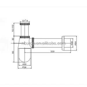 1 1/4'' Brass sink basin Siphon