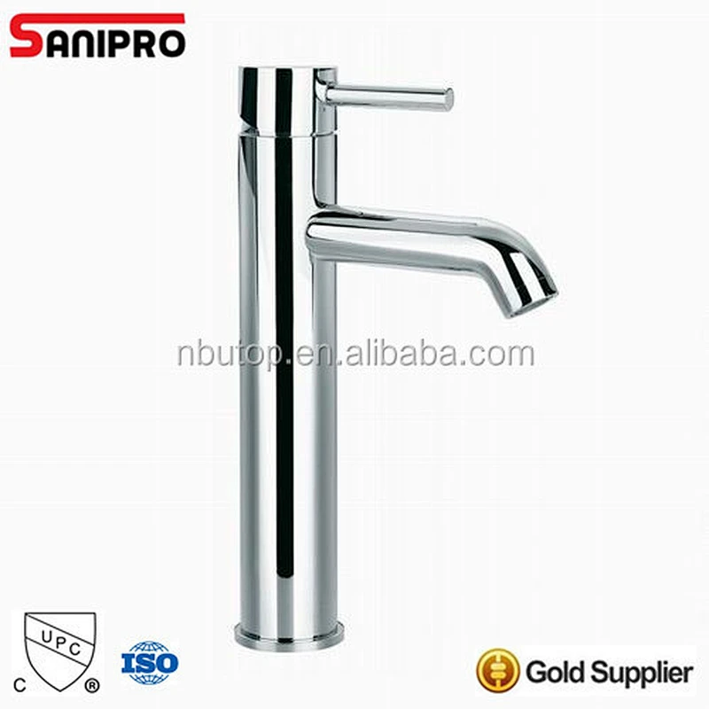 Sanipro high quality brass chrome plating single lever bathroom basin faucet parts