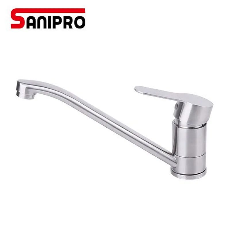 Sanipro-360 degree rotatable stainless steel 304 brushed surface kitchen faucet