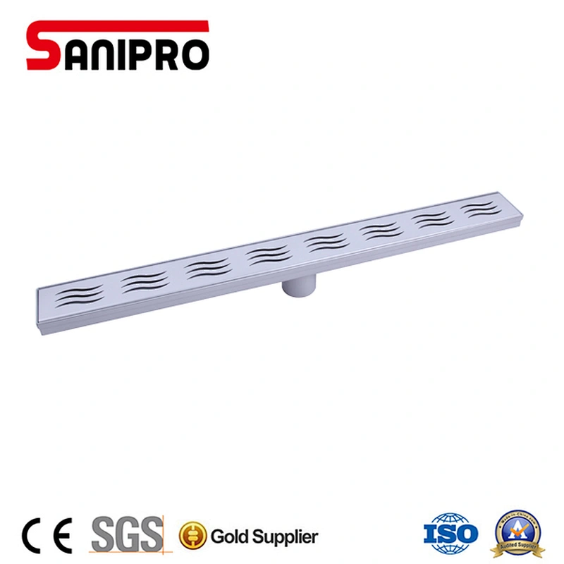 Sanipro stainless steel lightgray floor drain without flange with vertical outlet