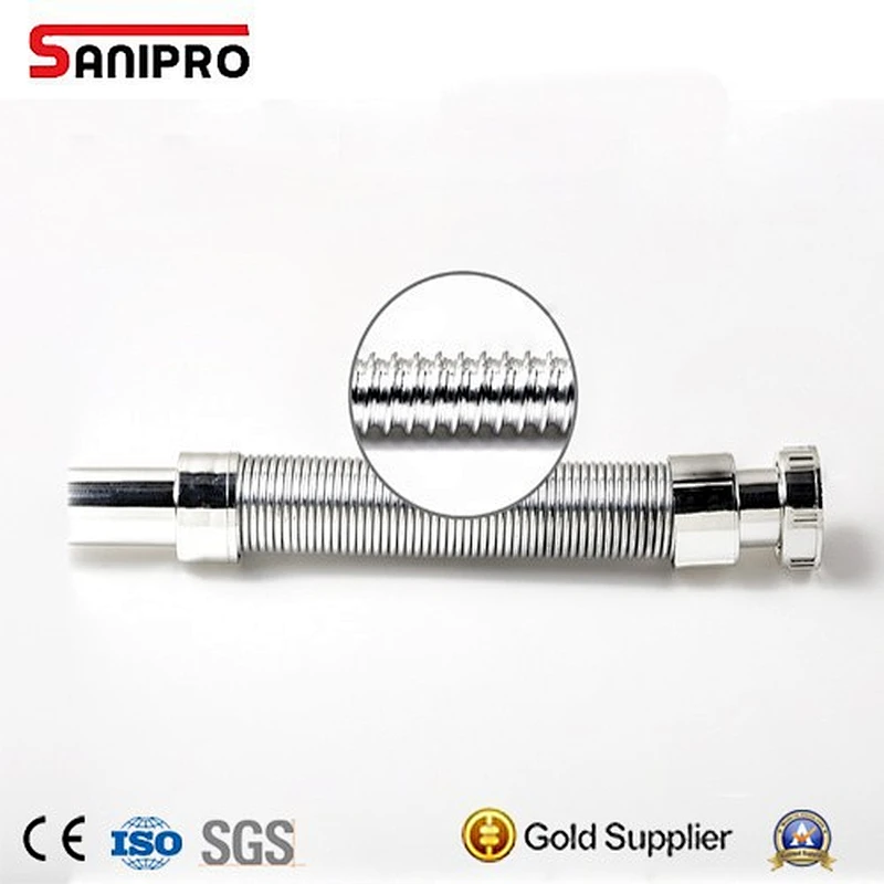 Plastic Flexible Water Double Sink Basin Drain Hose Metal Strainer Set