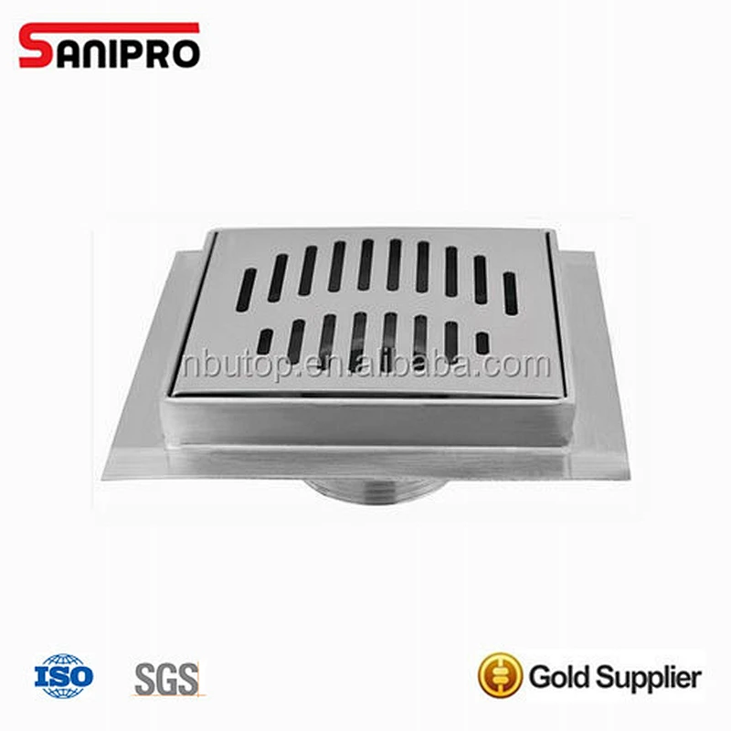 Bathroom and kitchen stainless steel floor drain grate