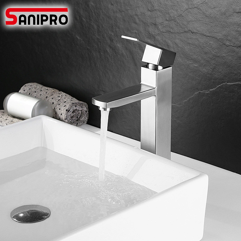 Sanipro Basin Faucets Tap Mixer SUS304 Square Basin tap Modern Wash Basin Mixer