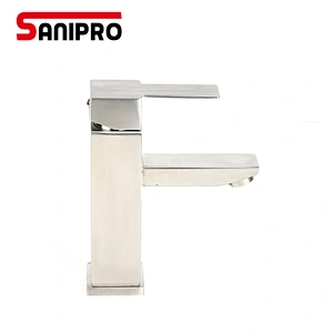 SANIPRO Square Bathroom Sink Faucet Single Handle Basin Faucet Wash Tap Bathroom Toilet Deck Mounted Basin Tap