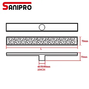 smart floor drain cover channel shower strip Vertical outlet drain without flange