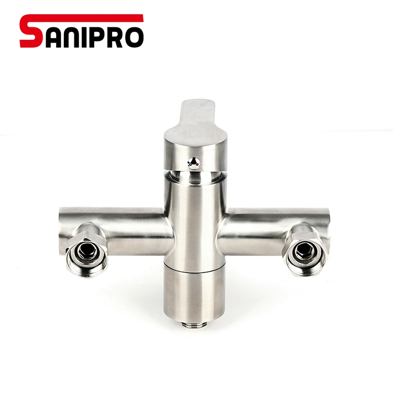 SANIPRO Bathtube Faucet Brushed Single Handle Hot And Cold Water Faucet Without Water Pipe Dual Water Outlet Tap