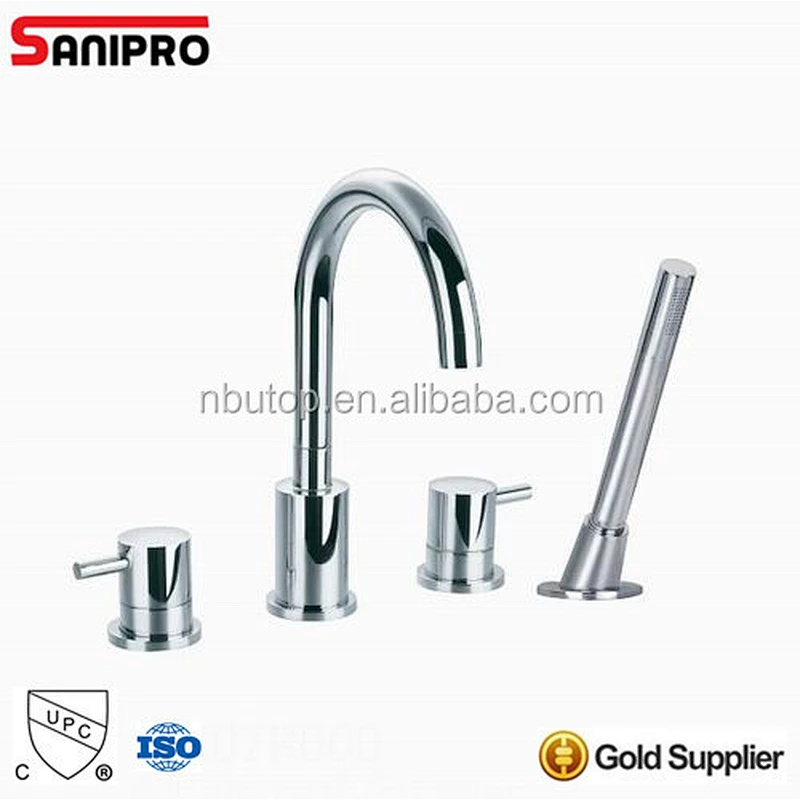 Sanipro brass chrome plated water bath tub faucet
