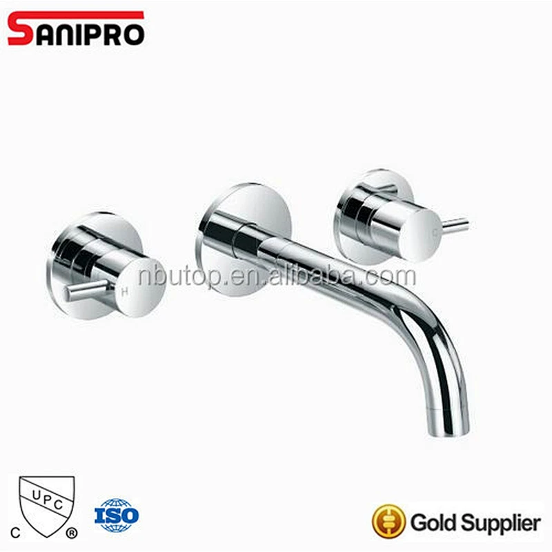 Sanipro brass chrome plating brass basin sink all kind of faucet with wall mounted type