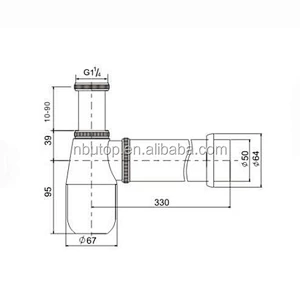 1 1/4'' Brass basin Siphon with chrome plated