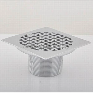 NO hub shower drain with 4 1/4 square brass strainer CP